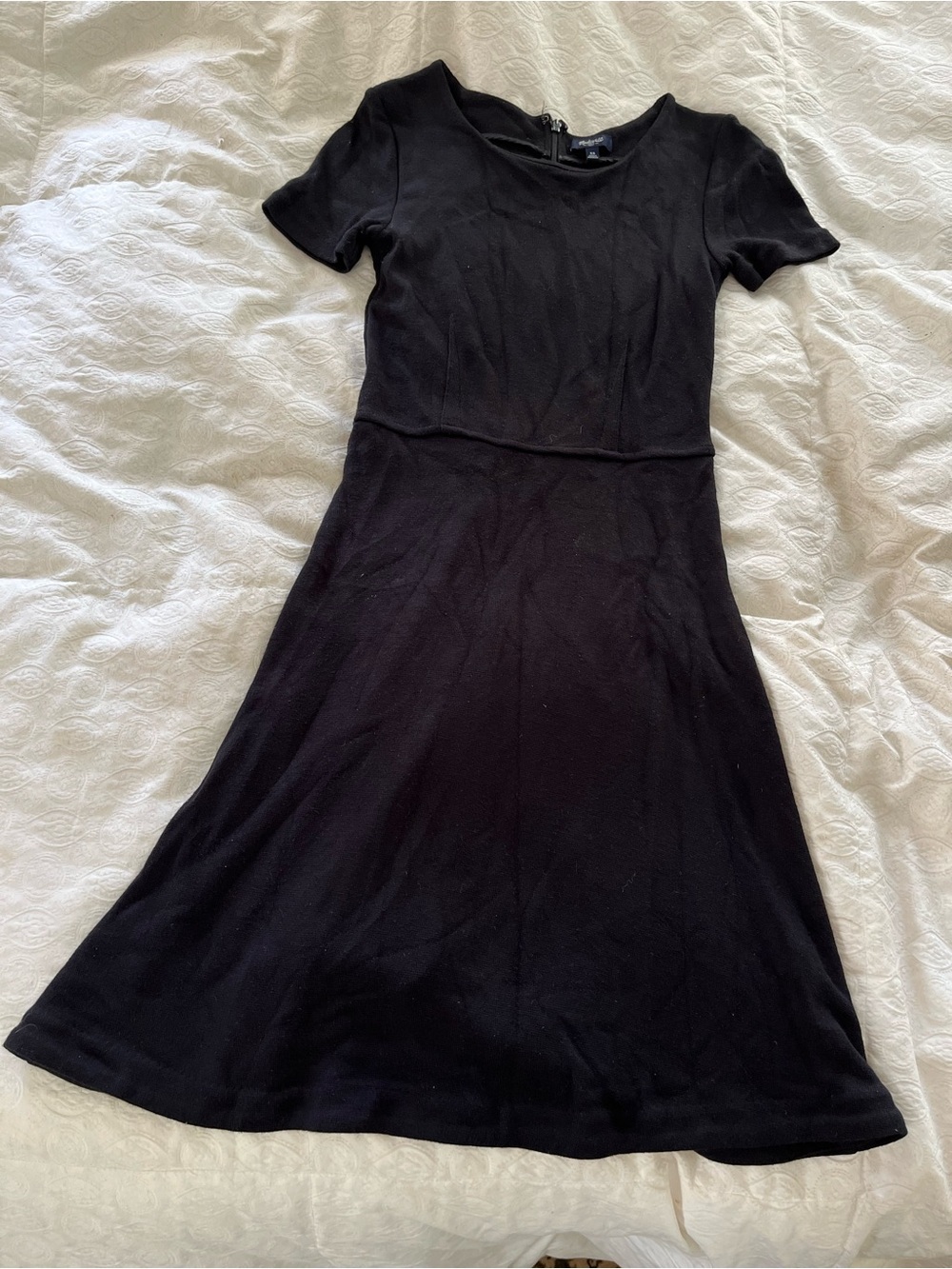 Madewell Black Short-Sleeve A-Line Dress size XS